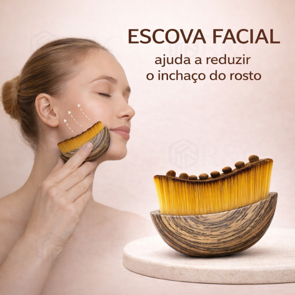 Escova Facial Drenagem Linfática Contorno Rosto Massageador Facial Anti Inchaço Massagem