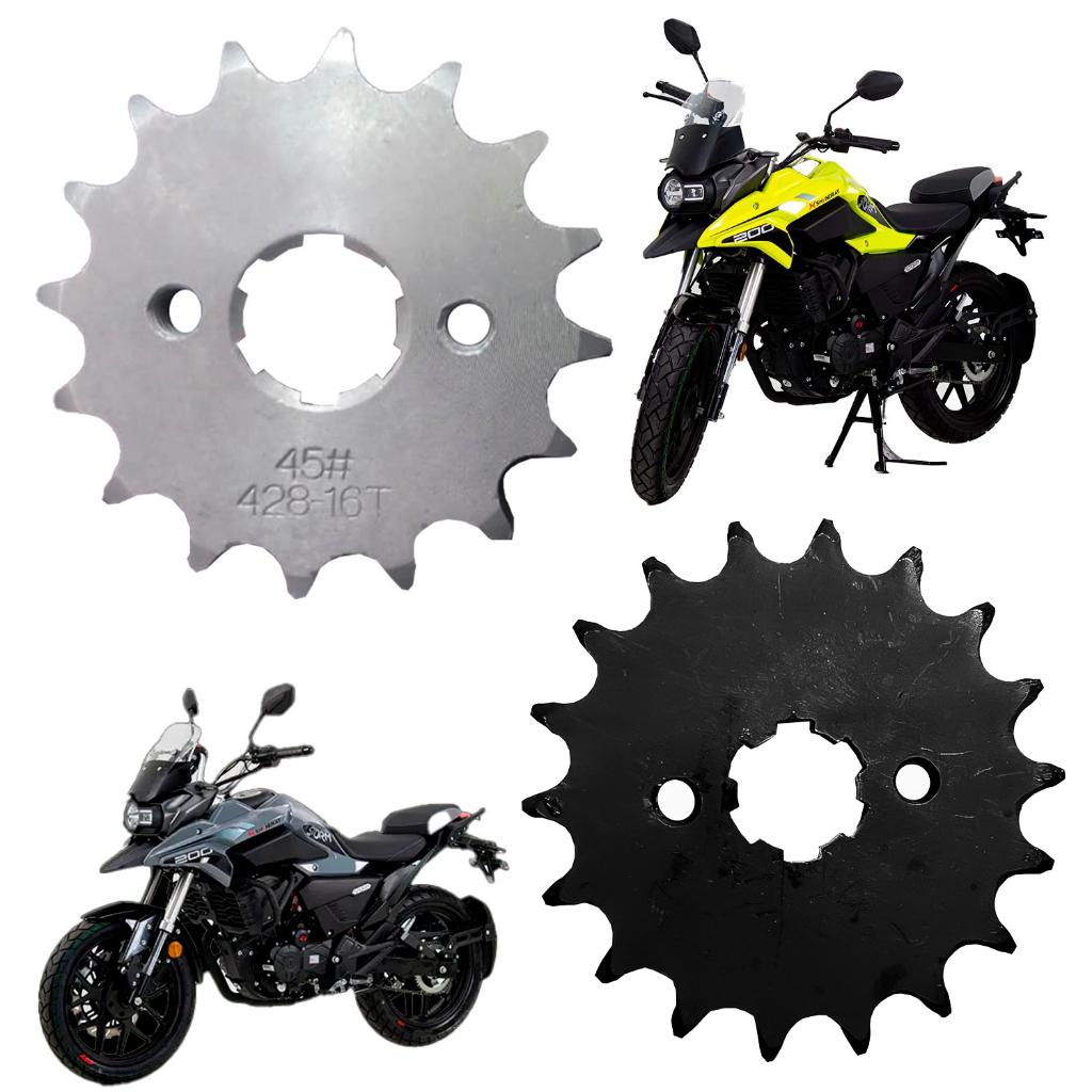 Pinhão 16 ou 17 Dentes Storm 200 Shineray cg Titan Today ML 125 1983 á 04 Fan 125 05 á 08 Aço 1045