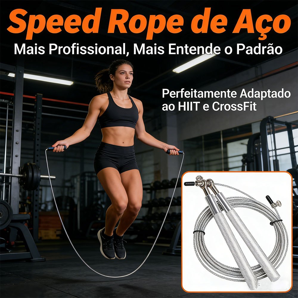 SolidFit Corda de Pular de Aço Profissional com Rolamento Speed Crossfit para Musculação e Exercícios Entrega Rápida