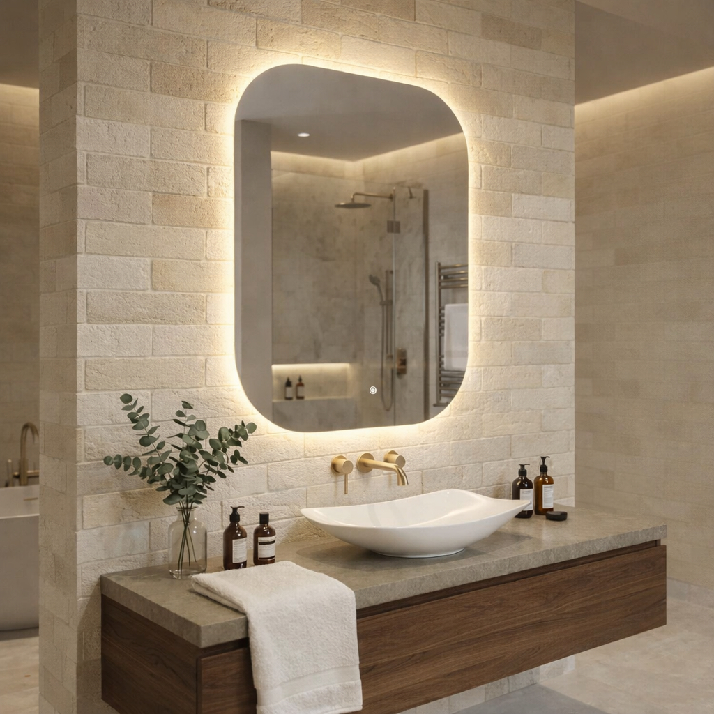 Espelho LED Touch 60x80 3 Cores Bivolt Retangular Banheiro