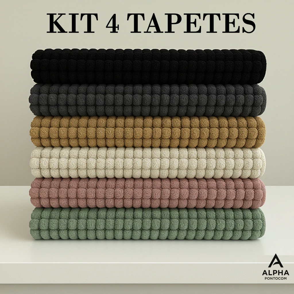 Tapete Bolinha KIT 4 Unidades Microfibra Banheiro Popcorn 38x58 Antiderrapante Macio Alta Absorção