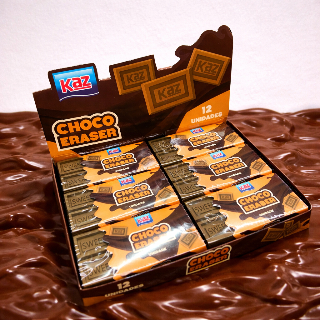 Borracha Escolar Fantasia Chocolate Marrom - 12 Unidades