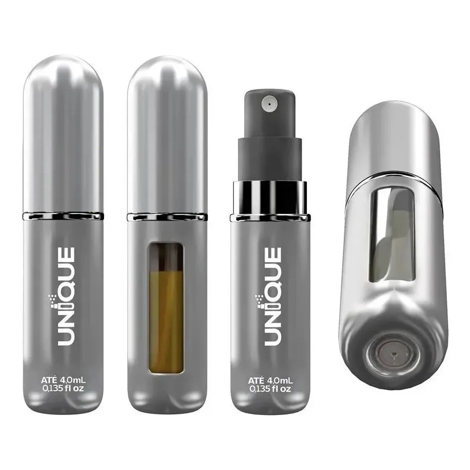 Perfumeiro Portátil Recarregável 4ml Spray Viagem Alumínio Premium Anti Vazamento com Visor (Atomizador)