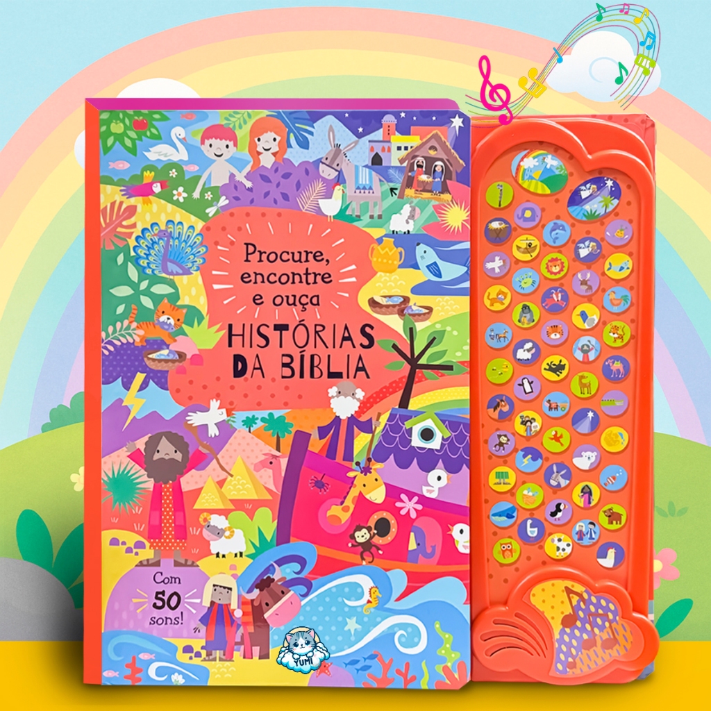 Livro Sonoro Bíblico Infantil Procure Encontre e Ouça Histórias da Bíblia Criança