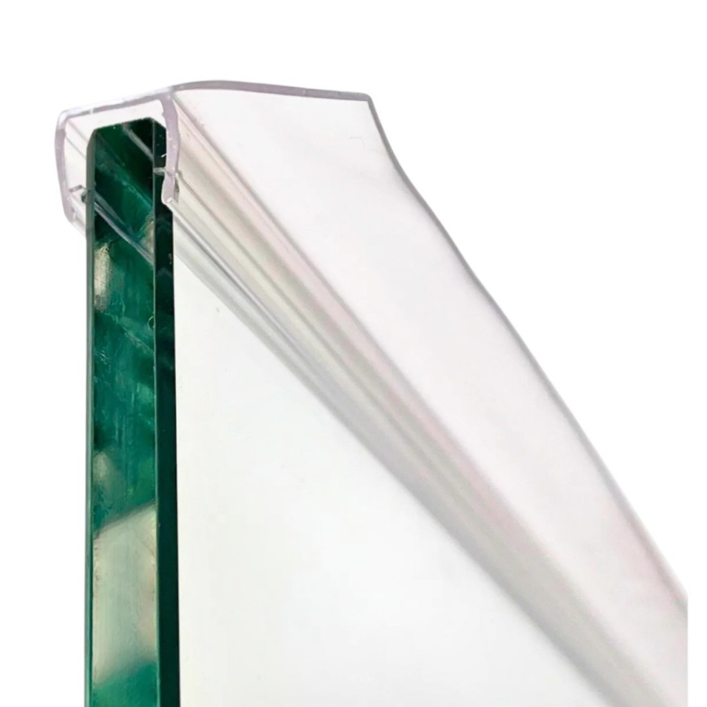 Perfil Cristal Veda Porta De Vidro 8mm Facil Instalar 1metro