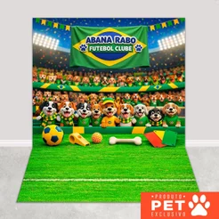 Fundo Fotográfico Copa Futebol Brasil Hexa Pet Painel para Fotos Sublimado Em Tecido