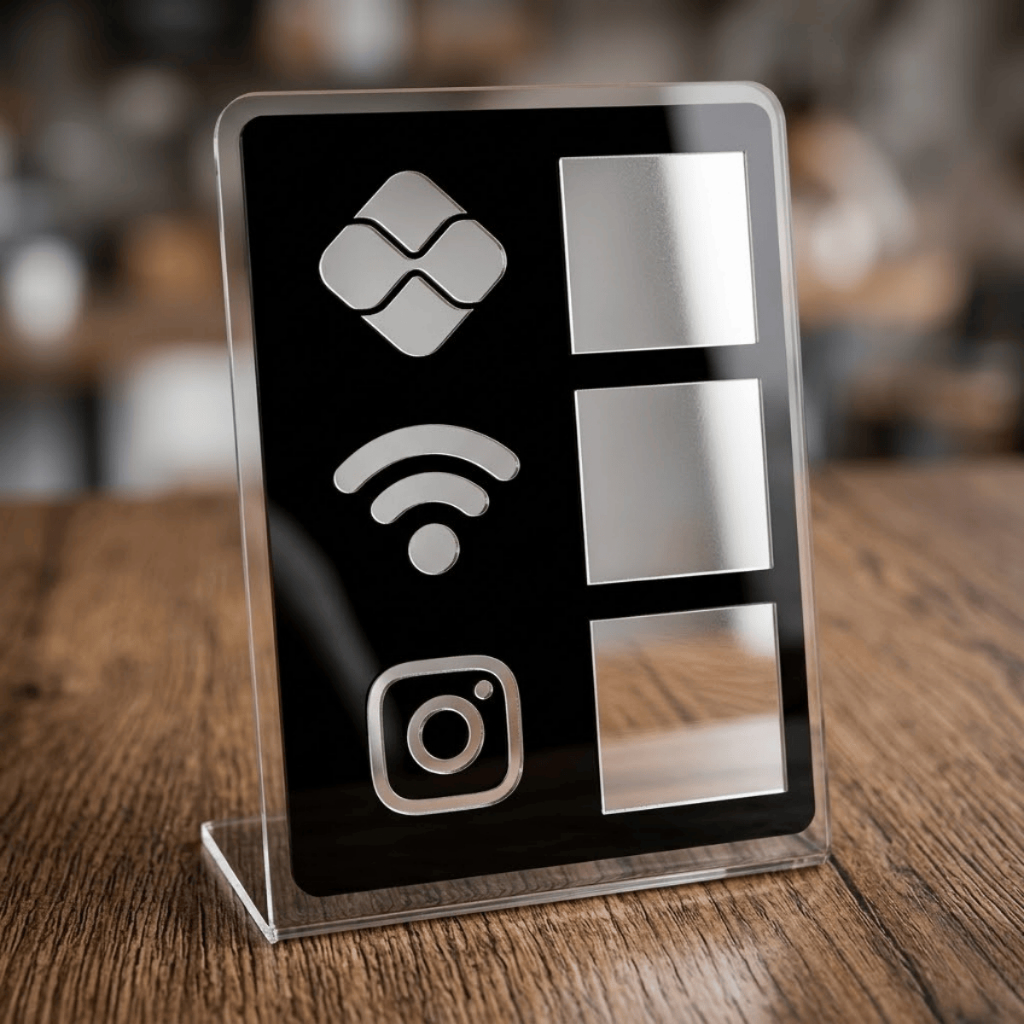 Placa Pix Acrílica Display QR Code Mesa Balcão  PIX Wi-FI Instagram