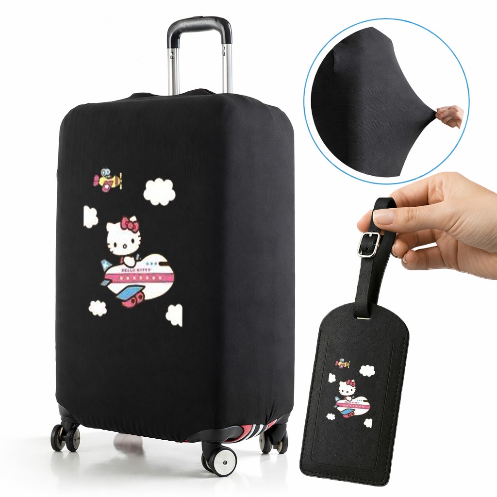 Capa de Mala Tecido Canelado Premium de 8 a 23 KG Bagagem Elástica Para Viagem Protetora Hello
