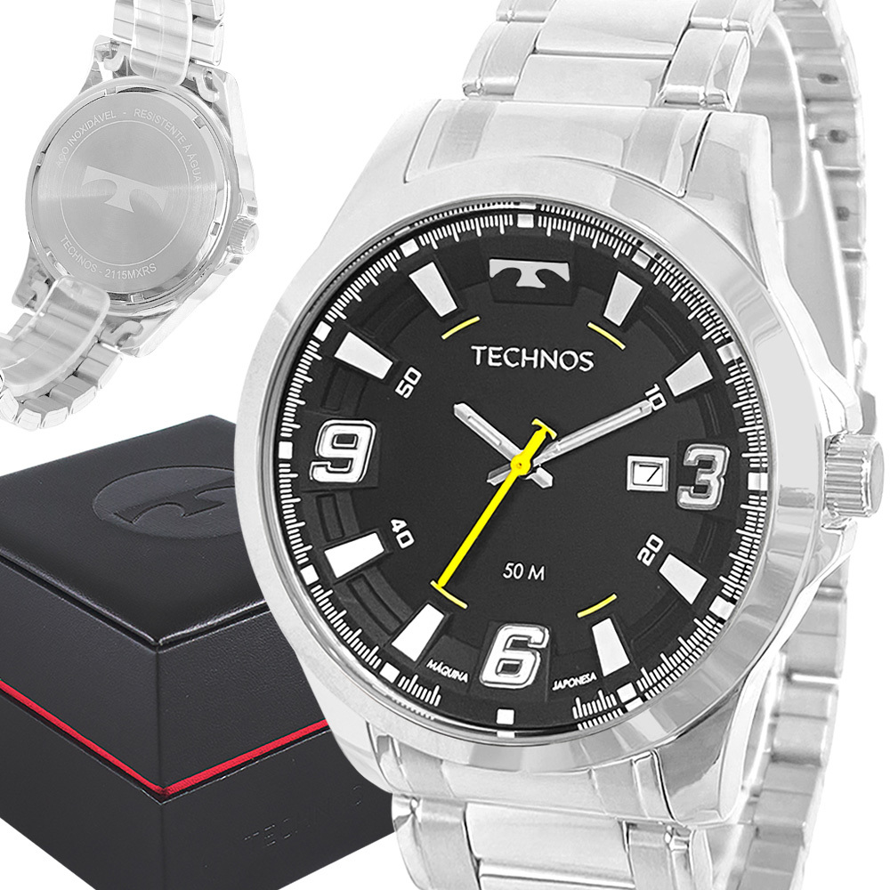 Relógio Masculino Technos Prata Original Garantia 1 Ano Top em Oferta na Shopee