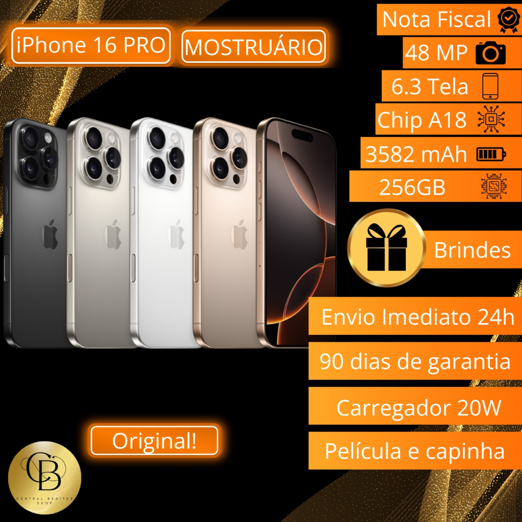 iPhone 16 Pro 256GB Nunca Usado Mostruario Com Garantia