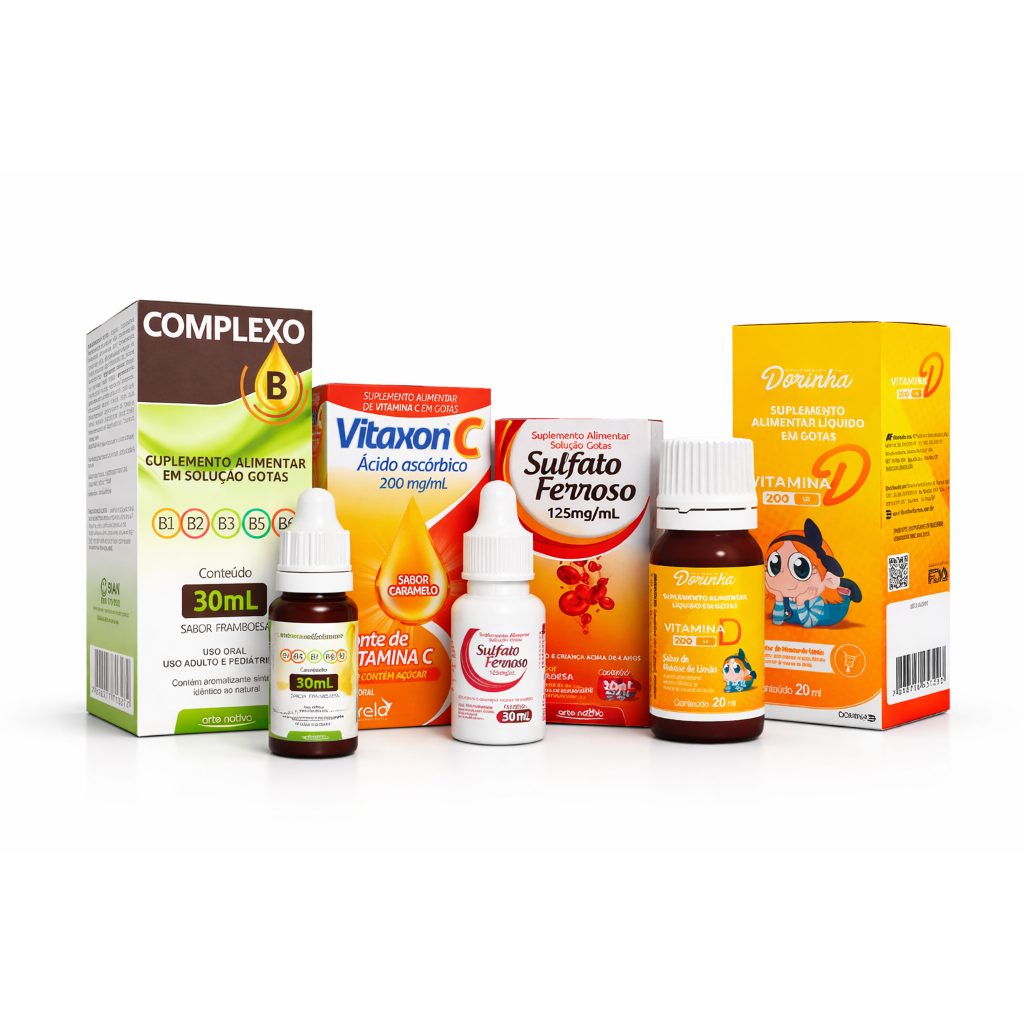 Combo Imunidade Infantil - Vitamina C+D+ Sulfato Ferroso + Complexo B Gotas