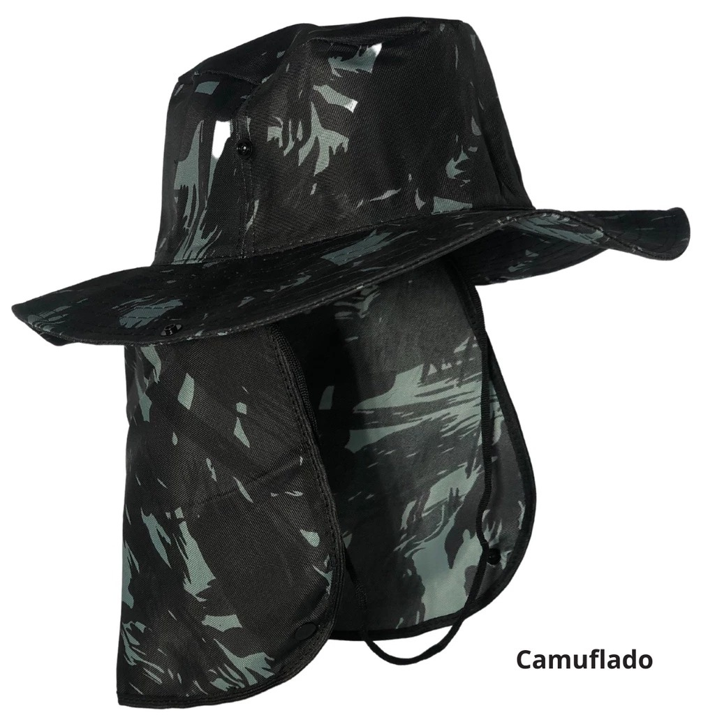 Chapéu Pescador - Protetor de Pescoço – Proteção Solar Estilo Australiano para Pesca e Trilhas