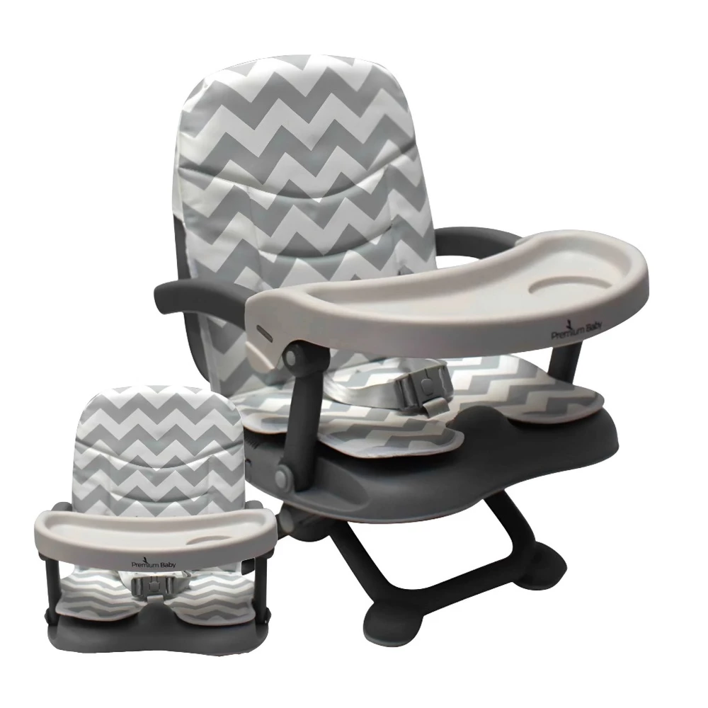 Cadeira de Alimentação Compacta bebe Cadeirinha de Refeição Infantil Bebê Portátil Cloud Cinza Premium Baby Segura
