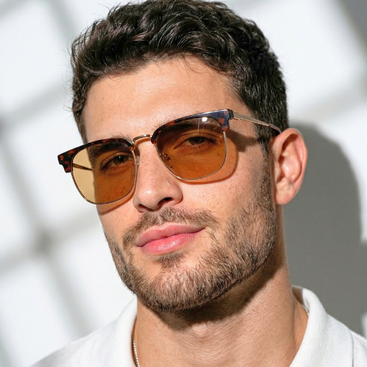 Óculos de Sol Quadrado Club Premium Tartaruga Classico Vintage Retro uv400 Masculino Feminino em Oferta na Shopee