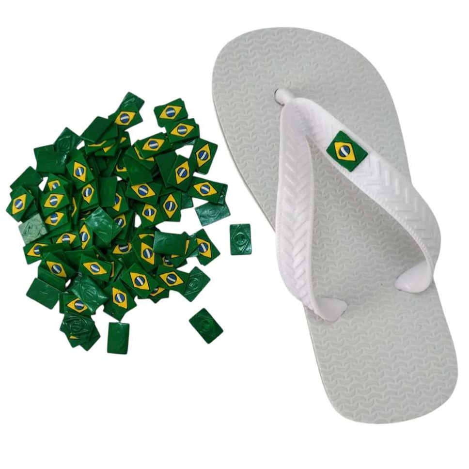 Bandeirinhas do Brasil PVC Para Chinelos e Sandálias Moda e Confecção