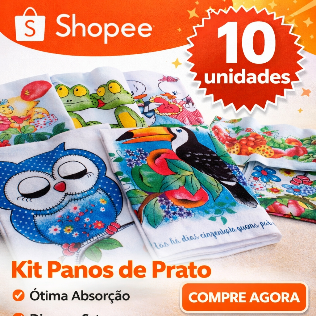 10 Panos de Prato Grande Premium Cozinha 100% Algodão fácil absorção