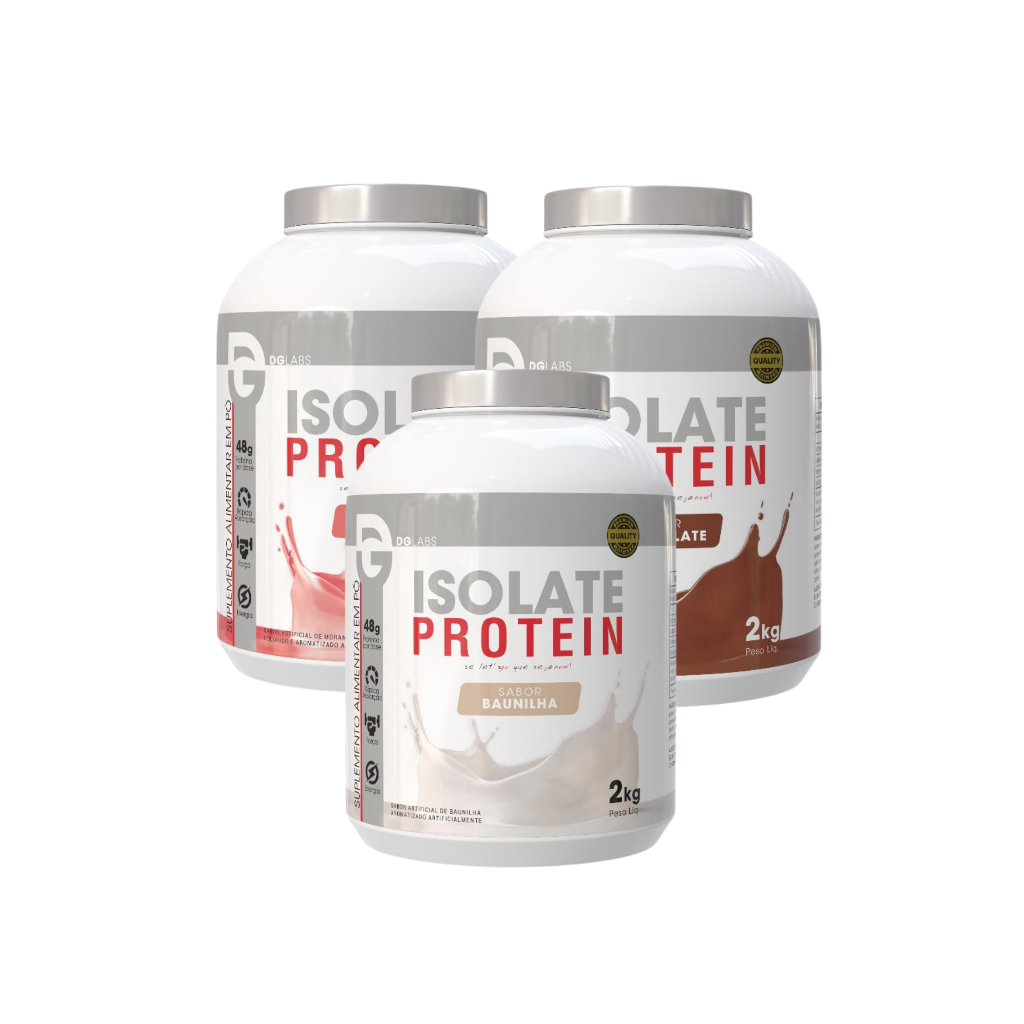 Kit 3x Isolate Protein 2kg (Whey Protein Isolada e Proteínas Isoladas) - Dg Labs