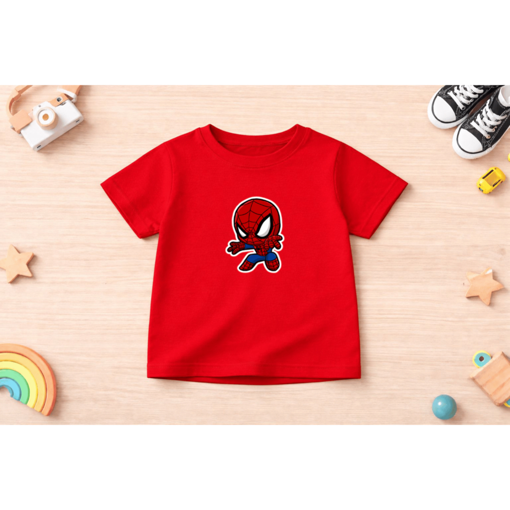 Blusinha Camiseta Infantil Personagem Homem Aranha Baby 100% Algodão Blusa Tematica Spider Man Criança