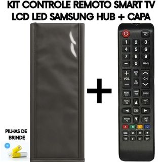 Controle Remoto Compatível Samsung Smart HUB TV LED LCD  + Capa Protetora Pronto Uso