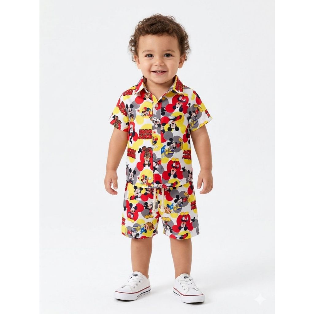 Mauricinho Conjunto Temático Look Festa Infantil Luxo Mickey, Bolofofos, Safari, Dino, Patrulha Canina em Oferta na Shopee