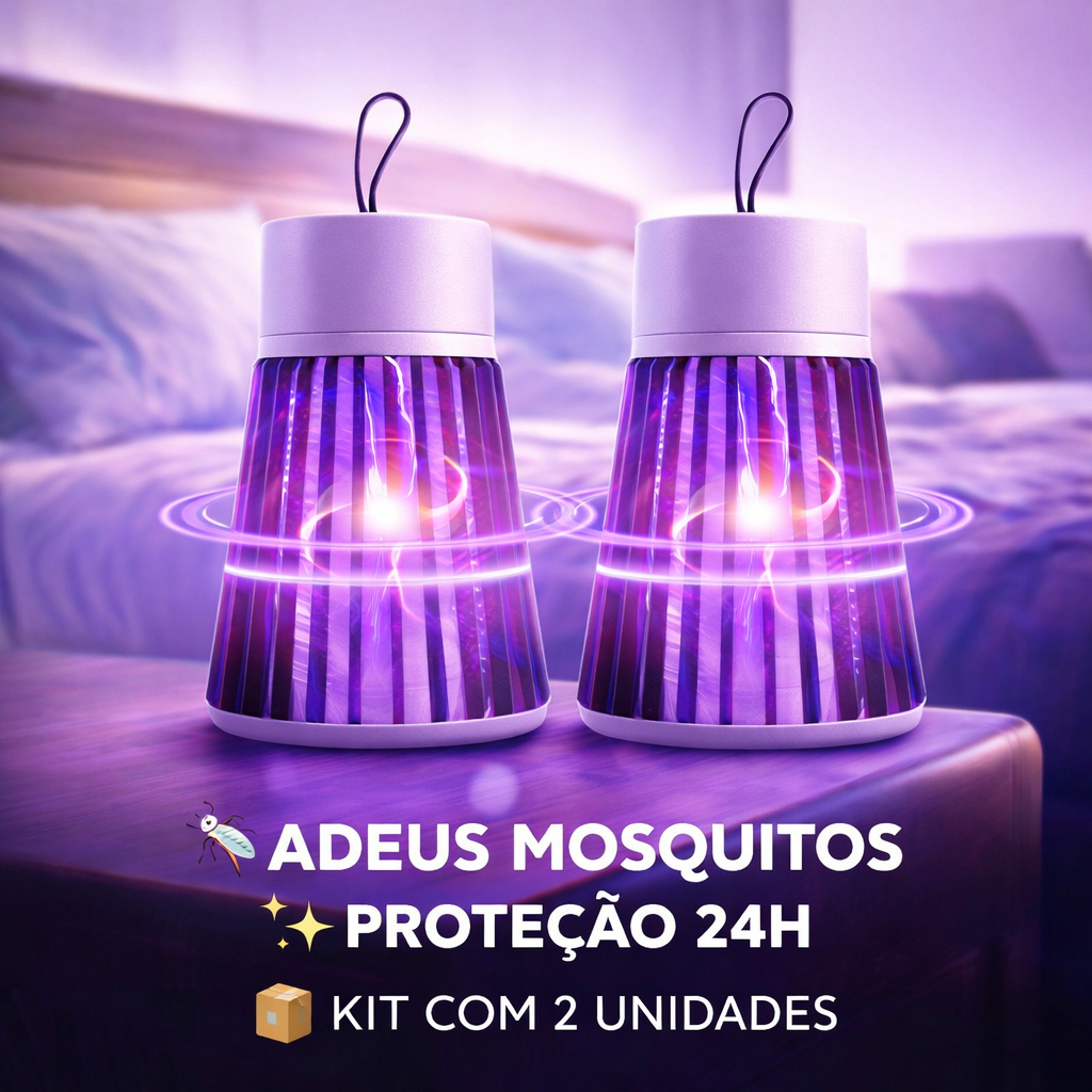 KIT 2 Luminária Led Mosquiteiro Armadilha De Insetos Pernilongos Mosquito