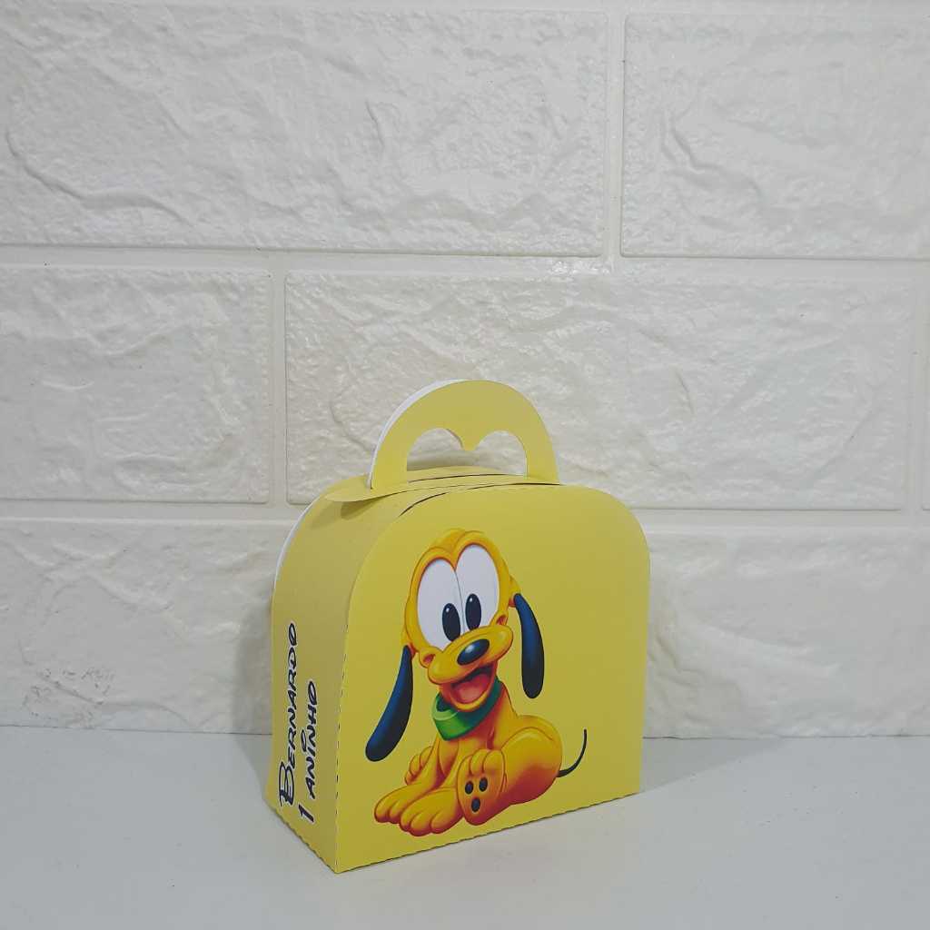 Lembrancinha Personalizada – Caixinha Maletinha Tema Pluto Turma do Mickey Baby
