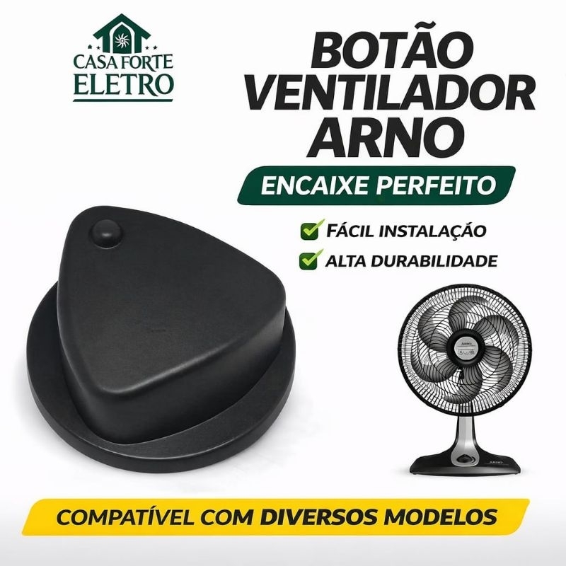 Botão Interruptor Ventilador e Circulador Arno Preto Original