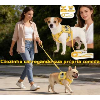 Peitoral Coleira Com Guia e Bolsa Removível Para Cachorro Pet Cães Gatos Pequeno Médio De Viagem em Oferta na Shopee