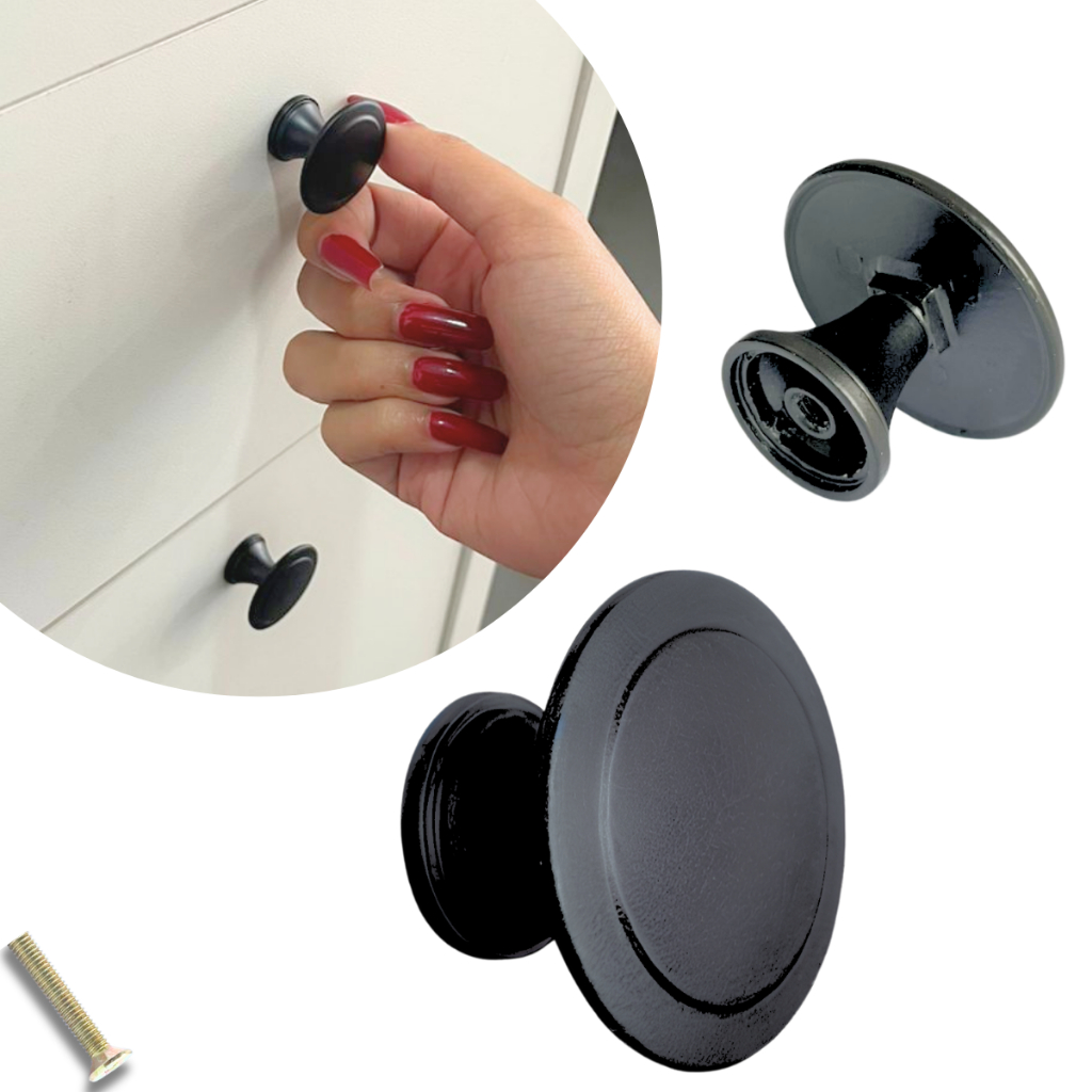 Kit 2 Puxadores Para Gavetas Móveis Portas Guarda-Roupas Armários Metal Redondo em Oferta na Shopee