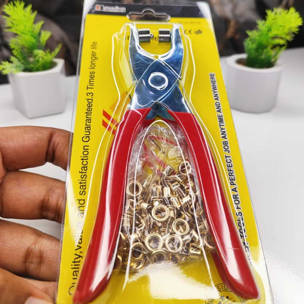 Alicate Aplicador de Ilhós com 100 Peças – Precisão e Praticidade para Artesanato