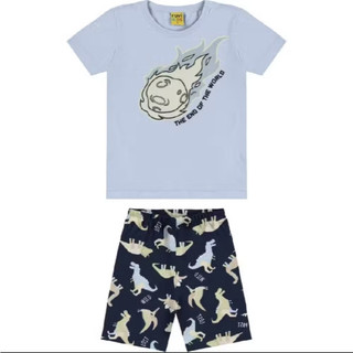 Rovitex Pijama Infantil/ Juvenil Masculino Brilha No Escuro 100% Algodão tamanho 12