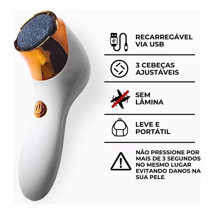 Lixador Pé Elétrico Removedor Esfoliador Elétrico Para Pés Lixa Elimina Calos Portátil USB em Oferta na Shopee