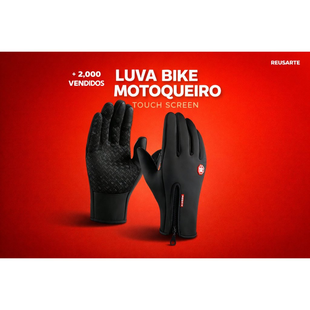 LUVA BIKE MOTOQUEIRO TOUCH SCREEN CICLISMO MOTOQUEIRO RESISTENTE A ÁGUA IDEAL PARA O TRABALHO E ESPORTE
