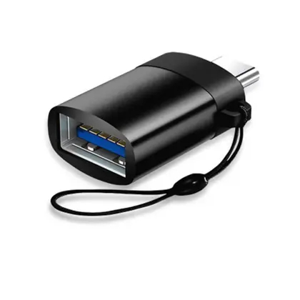 Adaptador OTG Tipo C USB 3.0 Preto 5Gbps Conector Premium para Celular Android Tablet Notebook Pendrive Mouse Teclado