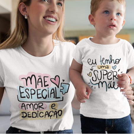 Camiseta Tal Mãe Tal Filho Mãe Especial Kit Camisa Mãe e Filha Look Combinando Blusa Super Mãe