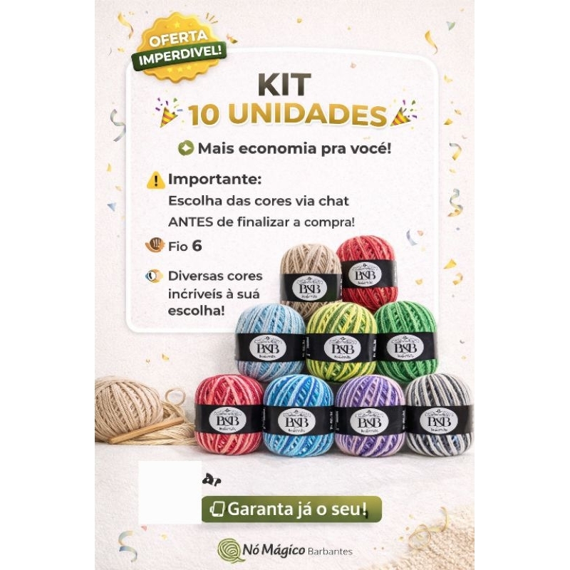 Kit com 10 novelos 🧶 Barbantes Degrade B&B Fio - 200g * Escolher as cores via chat* em Oferta na Shopee