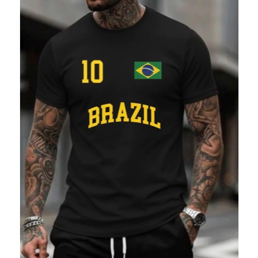 Camiseta Copa Do Mundo Brasil Camisa 10 100% Algodão