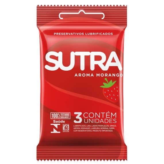 Preservativo Sutra 3 Unidades Aroma Morango DKT