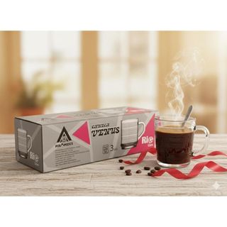 Jogo 3 peças Caneca  de Vidro - Venus 250 ml
