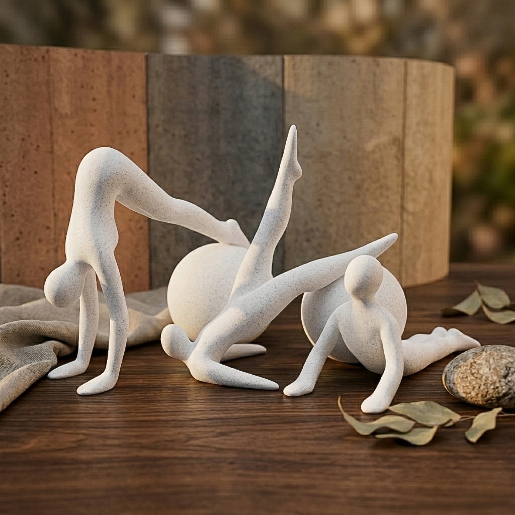 Estátua pilates trio studio ioga decorativo conjunto exclusivo abstrato moderno minimalista design