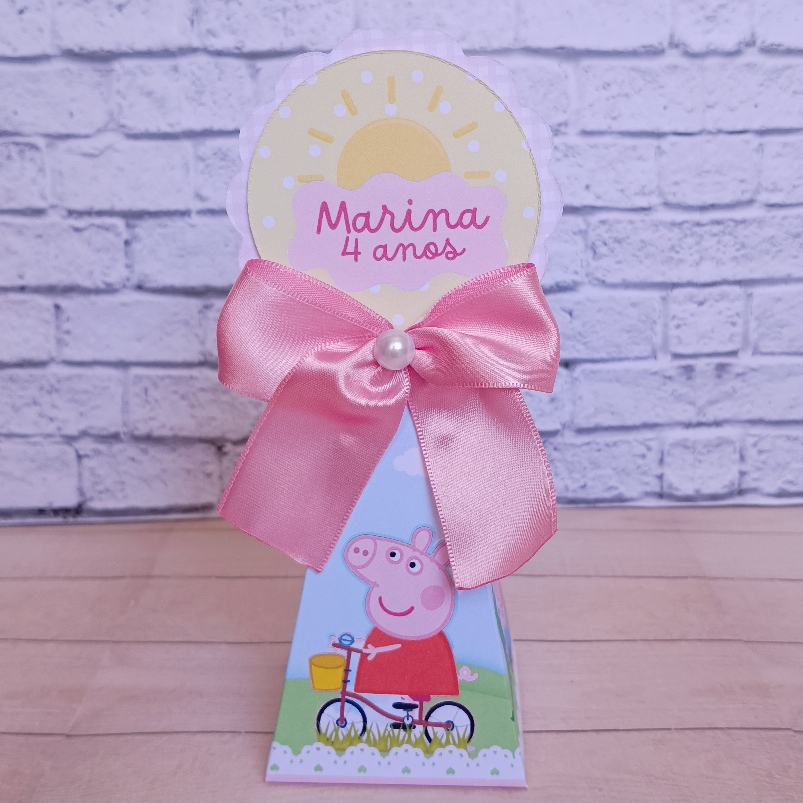 Caixa PIRÂMIDE Peppa Pig - Caixinhas personalizadas Lembrancinhas para Aniversário