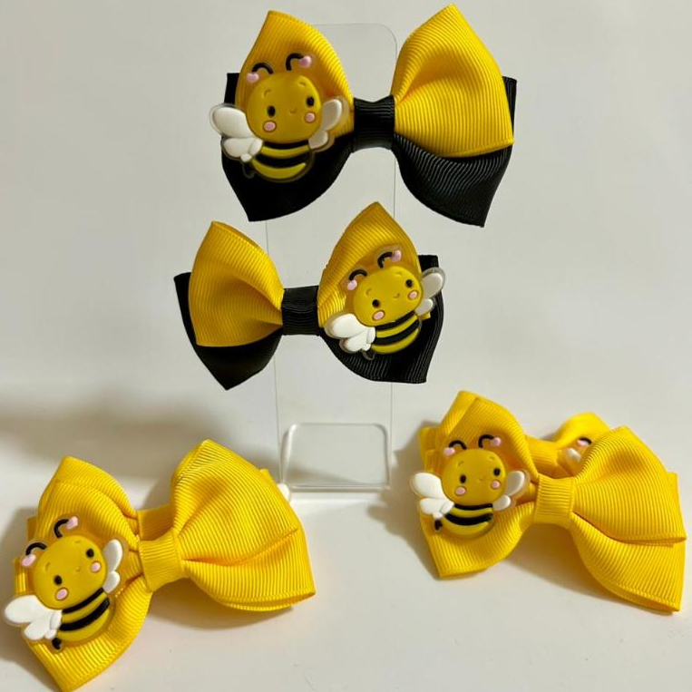 Laço Abelhinha Amarelo Parzinho Abelha Para Cabelo Infantil No Bico de Pato em Oferta na Shopee