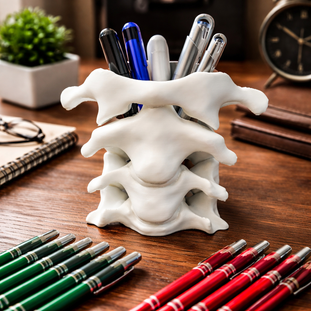 Kit Canetas Personalizadas Logo Nome Mais Porta Caneta Coluna Vertebral Decorativo Impressão 3D