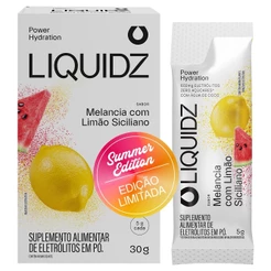 LIQUIDZ® - Eletrólitos Zero Açúcar - Melancia com Limão Siciliano - 6 sachês