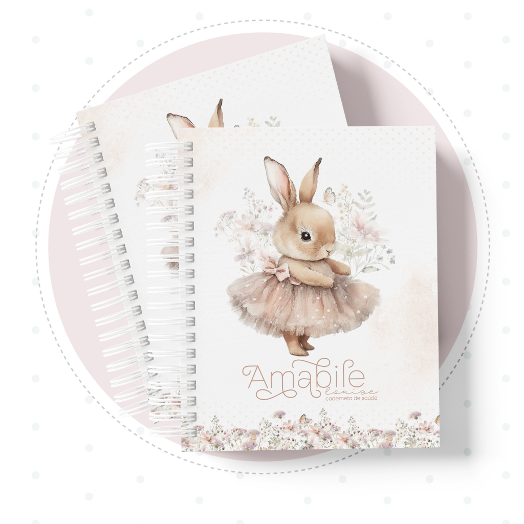 CADERNETA DE SAÚDE / VACINAÇÃO - Menina - Capa Dura - Personalizada - ATUALIZADA