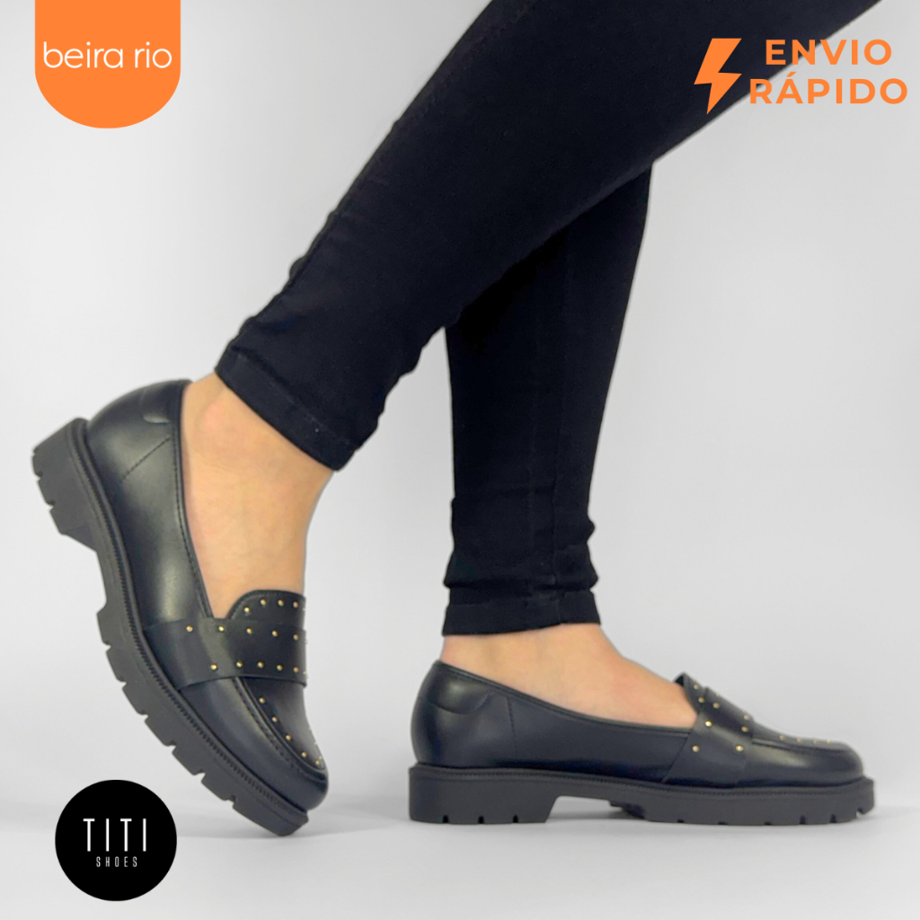 Sapato Mocassim Beira Rio Original Tratorado Chunky Loafer Conforto Social Trabalho Elegante Macio