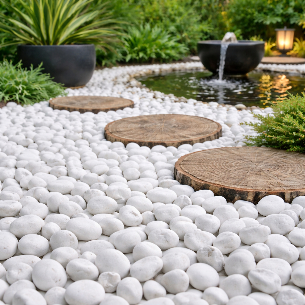 Seixo Branco Dolomita 2kg N1/N2 Pedra Decorativa Jardim Vasos Paisagismo