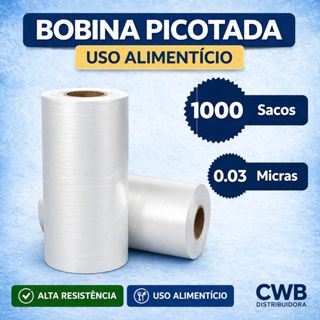 Bobina Picotada Plástica 15x30 C/ 1000un Direto da Fábrica em Oferta na Shopee