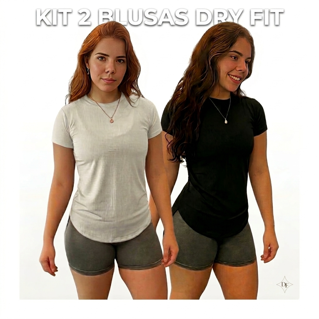 KIT 2 Camisetas Fitnes Telinha Feminina Dry Fit Tapa bumbum Academia Treinos Caminhadas em Oferta na Shopee