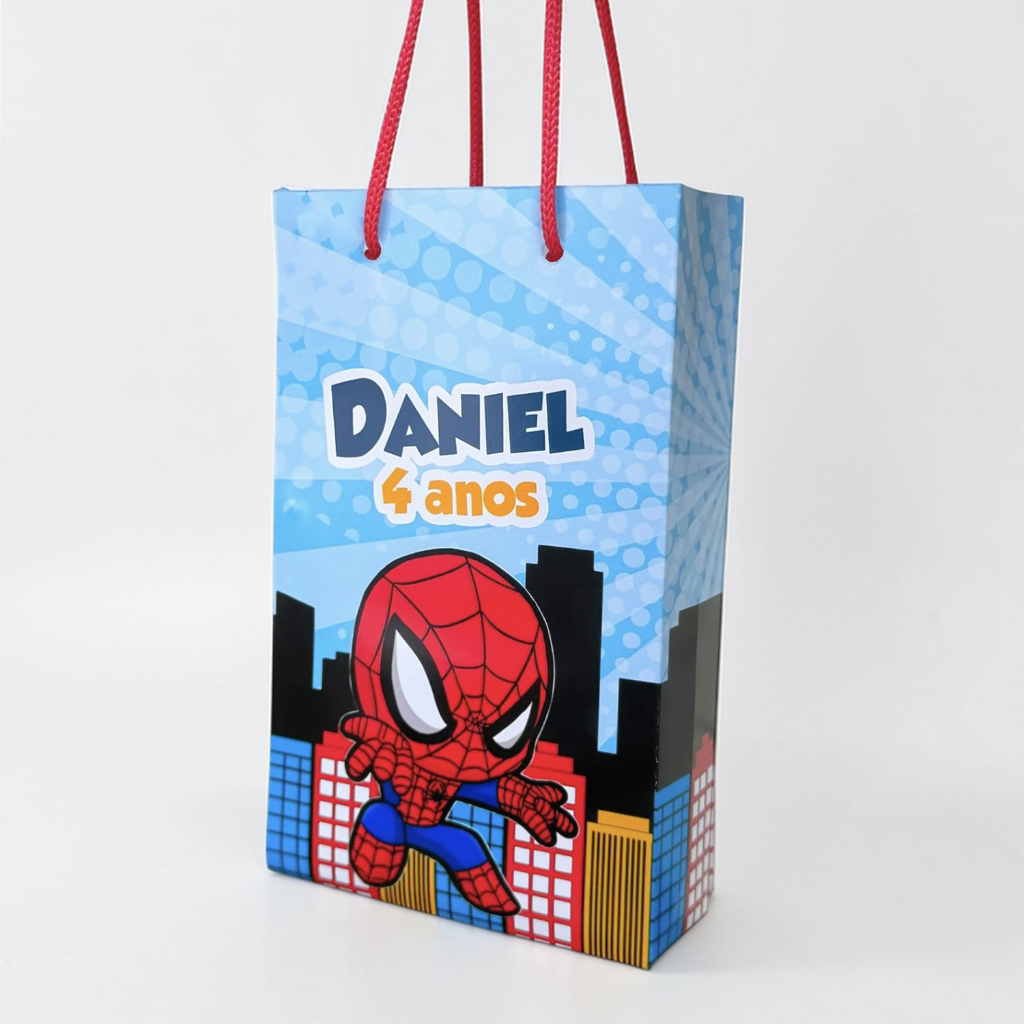 Sacolinha personalizada Homem Aranha Baby PEGUE E MONTE | Personalizados lembrancinhas mimos